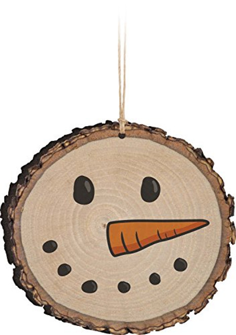 P_ Graham Dunn Snowman Face Rustic Bark Look Wood Christmas Ornament P_ Graham Dunn Snowman Face Rustic Bark Look Wood Christmas Ornament