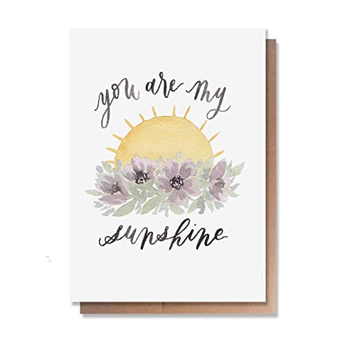 Wunderkid You Are My Sunshine Pretty Love Card Individual Blank inside