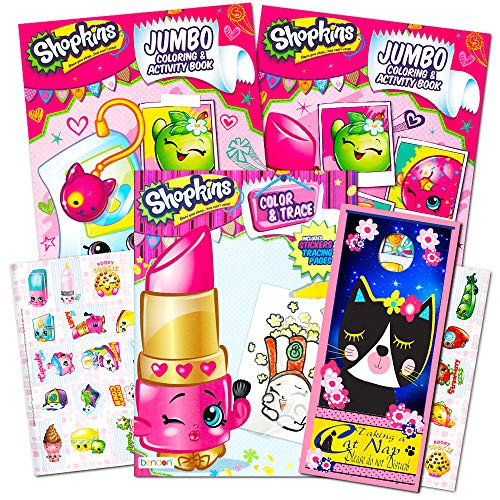 Shopkins Ultimate Coloring and Activity Book Set -- 3 Jumbo Coloring Books with Shopkins Stickers and Bonus Door Hanger