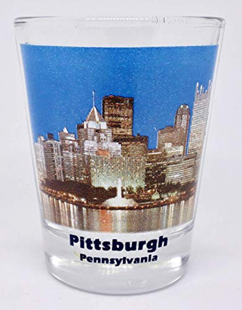 Pittsburgh Pennsylvania City Skyline Color Photo Shot Glass