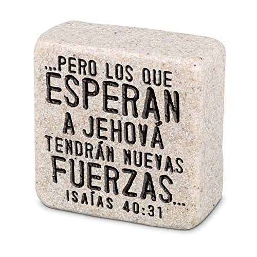 Lighthouse Christian Products Esperanza Hope Spanish Scripture Block 2_25 x 2_25 Cast Stone Plaque