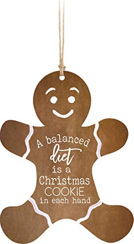 P_ Graham Dunn Balanced Diet Cookie Gingerbread Brown 3_8 x 3 Wood Christmas Ornament