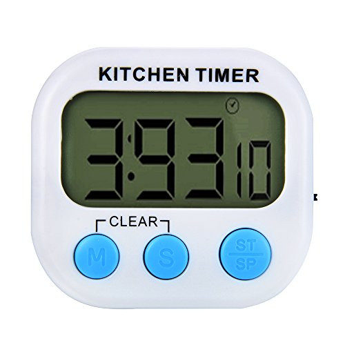 ISHOW Digital White Kitchen Timer Big Digits Loud Alarm with Magnetic Backing for Cooking Baking