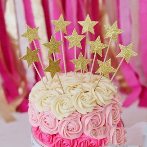 Perfec SYNCHKG107800 Twinkle Twinkle Little Star Birthday Cupcake Toppers Baby Shower Cupcake Toppers Gold Star Toppers Set of 24 Perfec SYNCHKG107800 Twinkle Twinkle Little Star Birthday Cupcake Toppers Baby Shower Cupcake Toppers Gold Star Toppers Set of 24