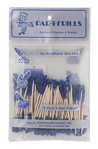 Soodhalter Par-T Frills, Sandwich Appetizer Cocktail Food Picks, Assorted Colors, 2.5-Inches, Set of 125