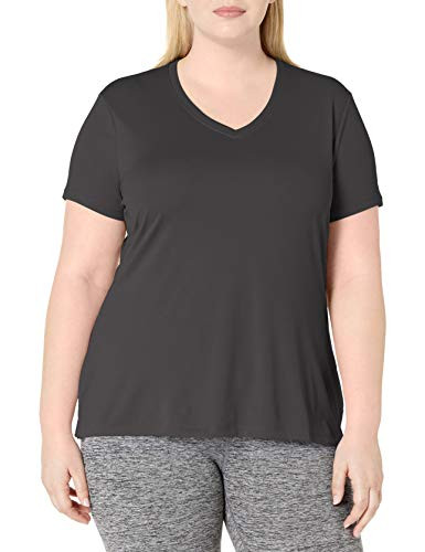 Just My Size Womens Plus-Size Cooldri sV-Neck Black 3X
