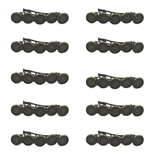 10 Pieces Metal Hair Clips with Blank Round Tray Base Fits 12mm Round Hair Clip Cabochon Settings Hair Barrettes with Blank Hairgrip Base Trays for DIY Hair Accessories Making Antique Bronze 10 Pieces Metal Hair Clips with Blank Round Tray Base Fits 12mm Round Hair Clip Cabochon Settings Hair Barrettes with Blank Hairgrip Base Trays for DIY Hair Accessories Making Antique Bronze