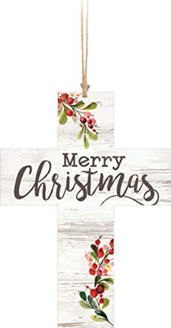 P_ Graham Dunn Merry Christmas Cross White 4_1 x 3 Wood Christmas Hanging Figurine Ornament P_ Graham Dunn Merry Christmas Cross White 4_1 x 3 Wood Christmas Hanging Figurine Ornament
