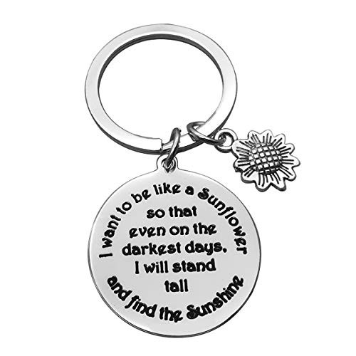 Inspirational Gift I Want to Be Like a Sunflower Keychain Spiritual Encourage Gifts for Women Teen Girls Inspirational Gift I Want to Be Like a Sunflower Keychain Spiritual Encourage Gifts for Women Teen Girls