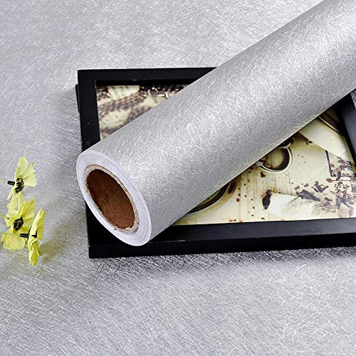 Melunmer Sliver Gray Peel and Stick Wallpaper Silk Embossed Self Adhesive Removable Wallpaper Sliver Wallpaper Stick and Peel Gray Papel Tapiz Grey Wrapping Paper Shelf Liner Vinyl Film 17_7x118 Melunmer Sliver Gray Peel and Stick Wallpaper Silk Embossed Self Adhesive Removable Wallpaper Sliver Wallpaper Stick and Peel Gray Papel Tapiz Grey Wrapping Paper Shelf Liner Vinyl Film 17_7x118