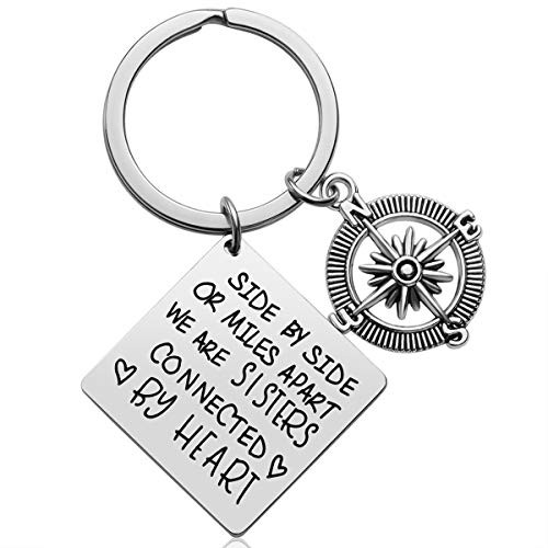 Sister Gift from Sister - Side by Side or Miles Apart Sisters are Always Close at Heart Sister Keychain Sister Jewelry Christmas Birthday Gifts for Sisters Sister Gift from Sister - Side by Side or Miles Apart Sisters are Always Close at Heart Sister Keychain Sister Jewelry Christmas Birthday Gifts for Sisters