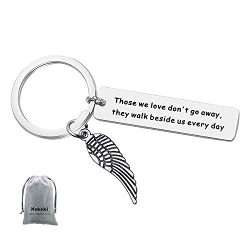 Nekoki Sympathy Keychain Those We Love Dont Go Away They Walk Beside Us Everyday Keychain Loss Jewelry Remembrance Loved One Gift in Memory of Mom Dad Grandpa Baby Loss Memorial Gift Silver Small Nekoki Sympathy Keychain Those We Love Dont Go Away They Walk Beside Us Everyday Keychain Loss Jewelry Remembrance Loved One Gift in Memory of Mom Dad Grandpa Baby Loss Memorial Gift Silver Small