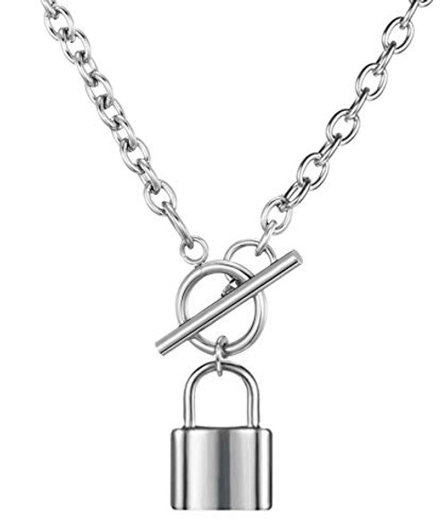 14K Gold Filled Padlock Lock Pendant Chain Necklace For Women Teen Girls Stainless Steel Lock Chain Jewelry Gifts 14K Gold Filled Padlock Lock Pendant Chain Necklace For Women Teen Girls Stainless Steel Lock Chain Jewelry Gifts