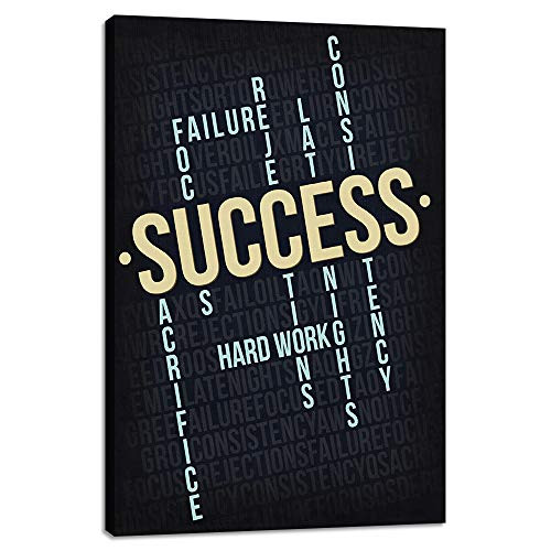 Yetaryy Motivational Entrepreneur Office Canvas Wall Art Inspirational Success Posters Painting Pictures Artwork Positive Quotes Prints for Bedroom Living Room Framed - 12 Wx18 H