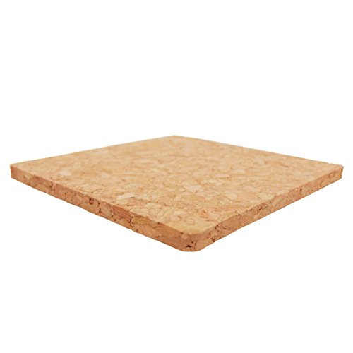 Cork Coasters, Square Cork Drink Coasters 4" x 4", Pack of 6 (6)