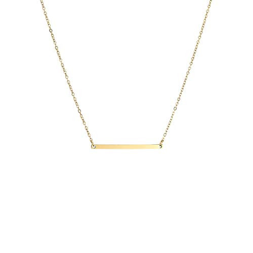 Ldurian Choker Necklace Chain with Y Bar Pendant Necklace for Women Lady Dainty Minimalist Jewelry 14K Gold Plated Adjustable