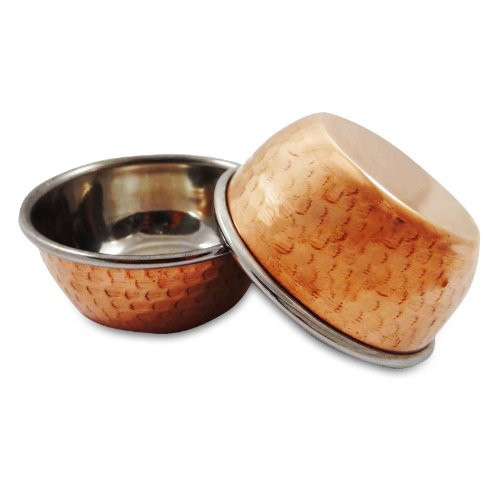 IBA Indianbeautifulart Set of 2 Serving Copper Bowl Katoris Indian Food Utensils Tableware Finger-Bowl