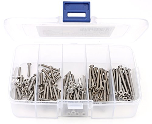 iExcell 100 Pcs M3 x 2025303540 mm Stainless Steel 304 Hex Socket Flat Head Cap Screws Assortment and Hex Key Wrench Kit