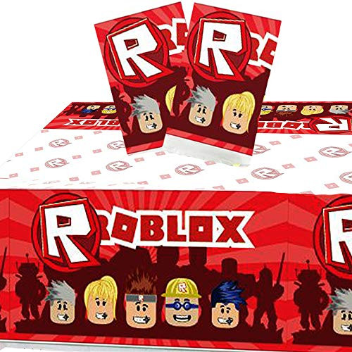 2PCS Robot Tablecloth Blocks Game Theme Birthday Party Decorations Gaming Robot Blocks Table Decorations Table Cover Party Supplies Decorations