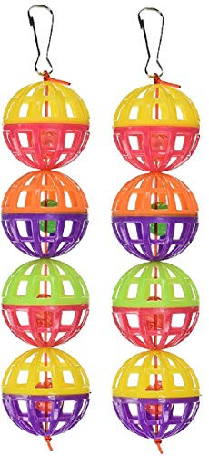 nycpetsupply 2 Pen Plax 4 Count Lattice Balls with Bells
