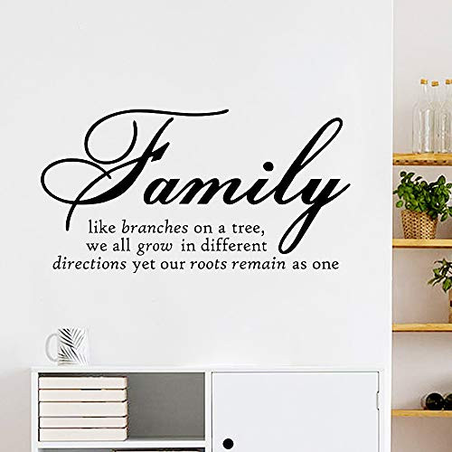 Family Like Branches on a Tree We All Grow in Different Directions Yet Our Roots Remain as One Wall Art Stickers Motivational Saying Wall DecalInspirational Quotes Stickers