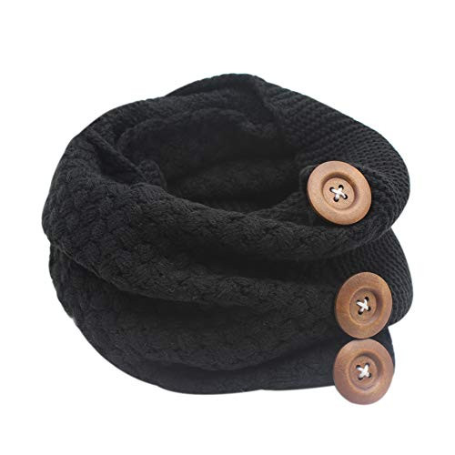 Aibearty Women Winter Warm Knit Infinity Scarf Soft Solid Color Thick Knitted Scarves