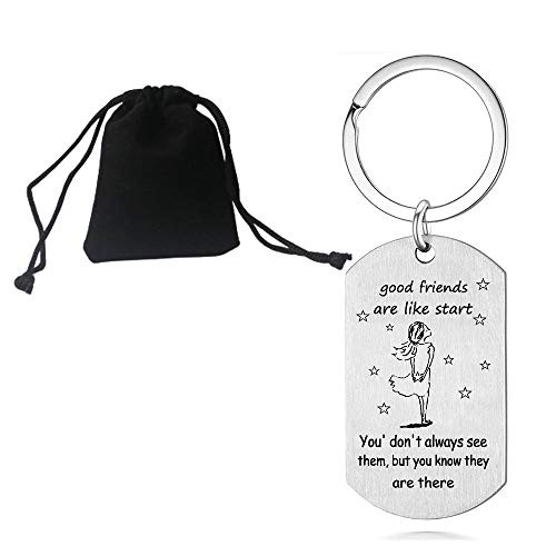 SHUIGEN Best Friend Keychain Gifts Stainless Steel Friendship Key Ring Good Friends are Like Stars Friendship Keychain Gift for Friends BFF Friends Jewelry for Women Her Birthday Christmas Gifts