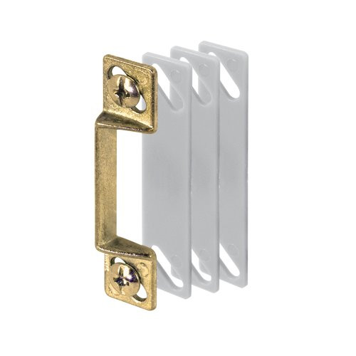 Prime-Line Products 5011 Screen Door Strike Plate with Shims, Gold