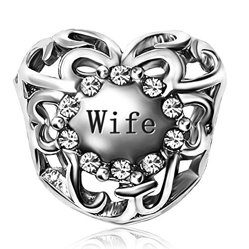 JMQJewelry Wife Mother Day Heart Love Birthstone Birthday White April Charms For Bracelets Mom Sister Grandma Gifts JMQJewelry Wife Mother Day Heart Love Birthstone Birthday White April Charms For Bracelets Mom Sister Grandma Gifts