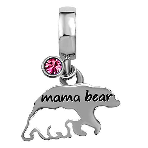 JMQJewelry Mama Bear Mother Love Son Daughter Birthday Birthstone October Pink Charms for Bracelets Wife Mom Sister Brother Gifts JMQJewelry Mama Bear Mother Love Son Daughter Birthday Birthstone October Pink Charms for Bracelets Wife Mom Sister Brother Gifts