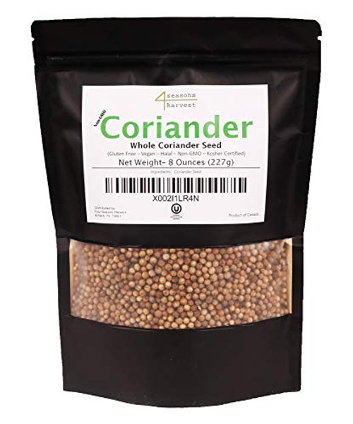 Four Seasons Harvest Coriander Seeds Whole Non-GMO Kosher Certified - 8 Oz Four Seasons Harvest Coriander Seeds Whole Non-GMO Kosher Certified - 8 Oz