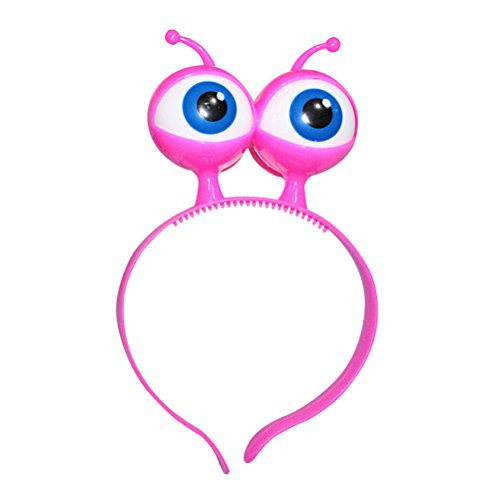 LUOEM Flash Eyeball Hair Hoop Halloween Headband Party Ball Headgear Hair Clasp Halloween Cosplay Costume Accessories for Kids and AdultsRosy