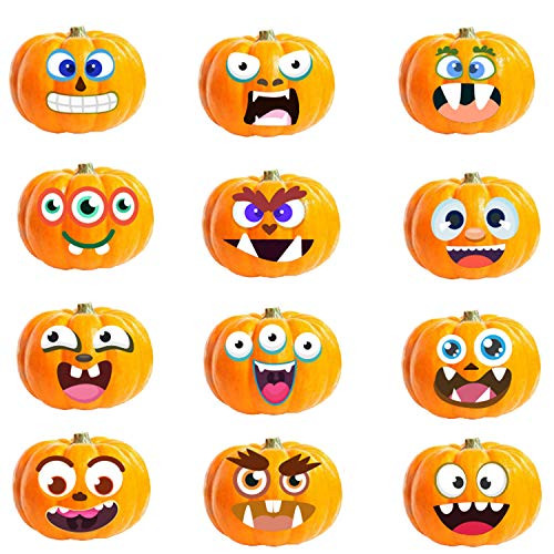 HOWAF Pumpkin Stickers for Kids Halloween Pumpkin Decorations-12 Sheets Funny and Classic Pumpkin Expressions Stickers for Pumpkins and SquashesKids Make Your Own Jack-O-Lantern HOWAF Pumpkin Stickers for Kids Halloween Pumpkin Decorations-12 Sheets Funny and Classic Pumpkin Expressions Stickers for Pumpkins and SquashesKids Make Your Own Jack-O-Lantern