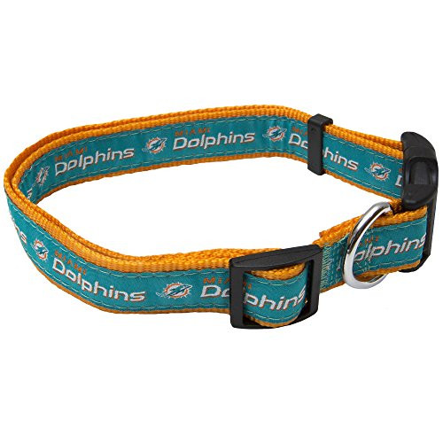 Pets First NFL Miami Dolphins STRONG   ADJUSTABLE DOG Collar Large