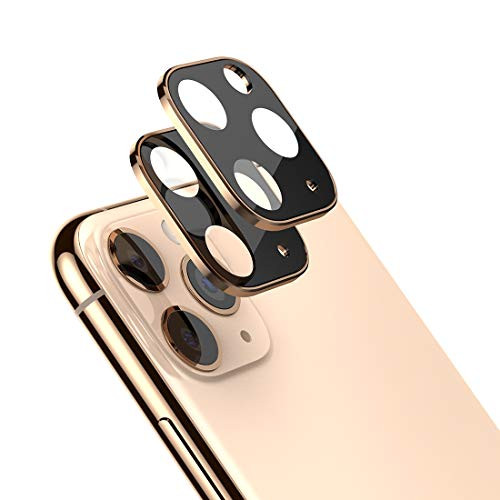 Foluu 2-Pack for iPhone 11 ProiPhone 11 Pro Max Camera Lens Protector Clear Tempered Glass Ultra Thin High Responsivity Clarity Anti-Scratch Fingerprint Case Friendly Camera Lens Protector Gold