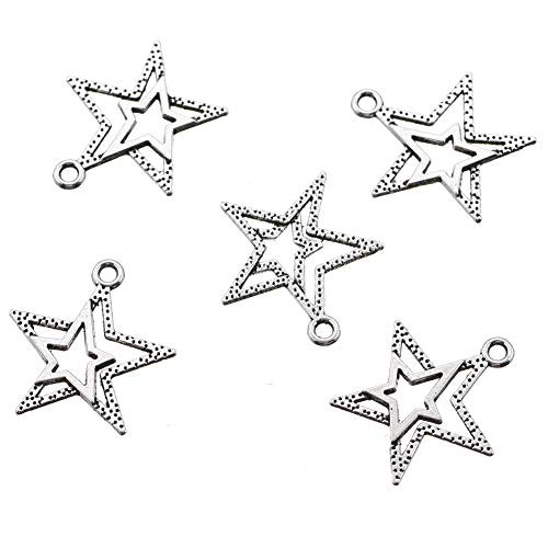 100pcs Vintage Antique Silver Charms Star Tibetan Pendant Making DIY Jewelry Bracelet  Necklace 22x20mm 100pcs star 100pcs Vintage Antique Silver Charms Star Tibetan Pendant Making DIY Jewelry Bracelet  Necklace 22x20mm 100pcs star