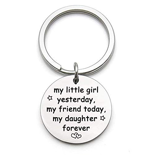 Birthday Keychain for Daughter from Mom Dad Daughter Jewelry Gifts for Mothers Day Wedding Valentines Day Christmas Graduation by WANDOUJIA