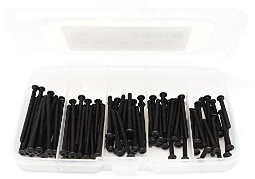 iExcell 100 Pcs M3 x 3035404550mm 10_9 Grade Alloy Steel Hex Socket Button Head Cap Screws Assortment Hex Key Wrench Included