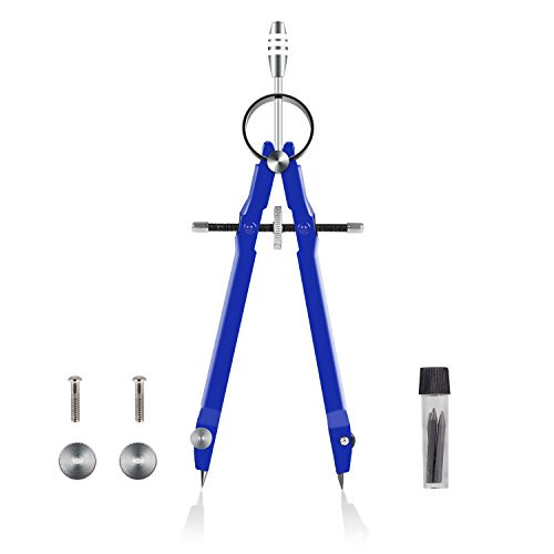 Precision Compass, Jarlink Math & Geometry Compass with Lock, Metal and Durable Compass for Solid and Plane Precision Tool, Fit for Drafting, Drawing, Measuring