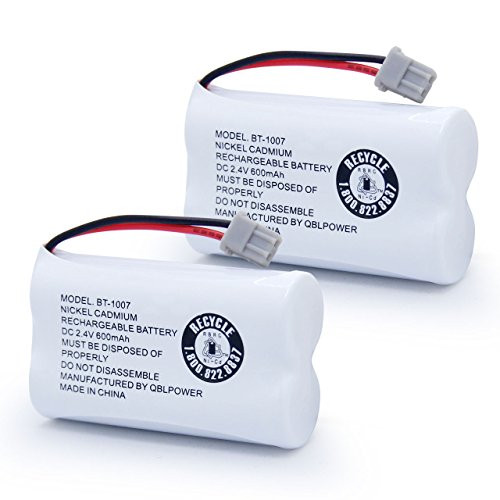 QBLPOWER BT-1007 Rechargeable Cordless Telephone Batteries for Uniden BT1007 BBTY0651101 BT904 BT-904 BT1015 BBTY0460001 BBTY0510001 BBTY0624001 BBTY0700001 Panasonic HHR-P506 HHR-P506A(Pack of 2)
