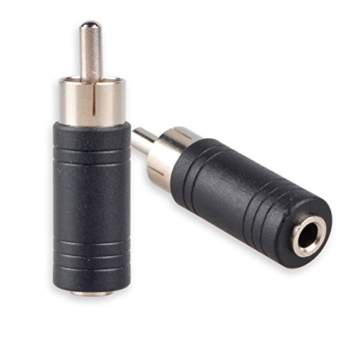 Conshine RCA Male to 3.5mm Female Adapter, RCA Plug to (1/8") Mono Jack Connector, 4-Pack