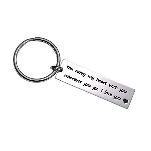Melix Home Long Distance Relationships Gifts Stainless Steel Keychain You Carry My Heart with You Wherever You Go I Love You Gifts for Boyfriend Girlfriend Couples Jewelry square Melix Home Long Distance Relationships Gifts Stainless Steel Keychain You Carry My Heart with You Wherever You Go I Love You Gifts for Boyfriend Girlfriend Couples Jewelry square