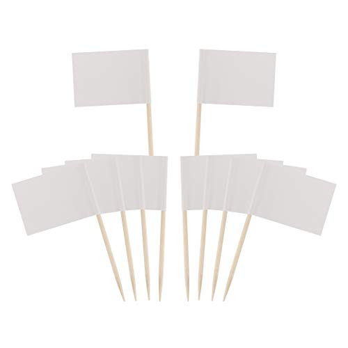 Toothpick Flags Cupcake Toppers Cocktail Sticks Mini Blank 200PCS Cheese Markers Fruit Labeling Picks Dinner Decoration Flag for Party