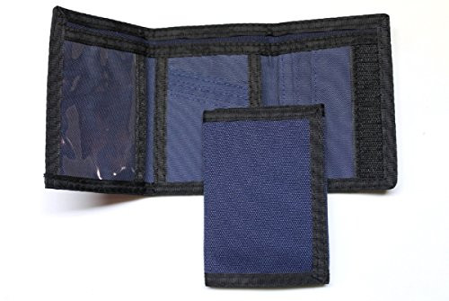Nylon Trifold Credit Card Wallet - Navy