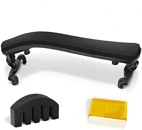 Violin Shoulder Rest for 12 Size with Collapsible and Height Adjustable Fee Imitation Wood Grain Including a Violin Practice Mute and Violin Rosin Perfect for Beginners and Professionals