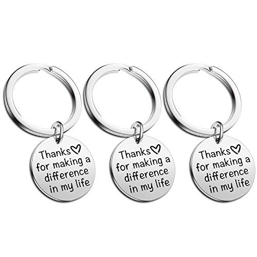 Pack of 3 Teacher Appreciation Gift Keychain Jewelry for Women Men Thank You Gifts for Teachers Keyring Key Chain Thanks for Making a Difference in My Life