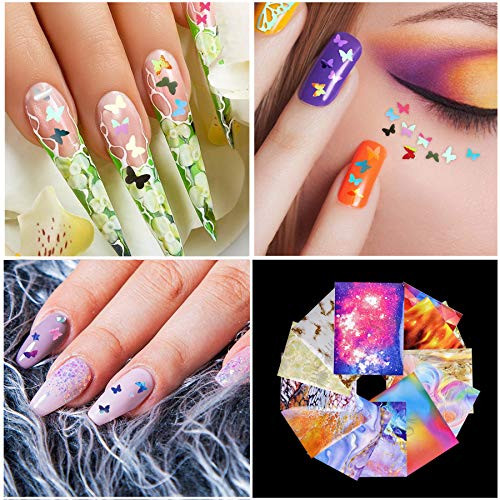 Little Star   Butterfly Reflections Nail Stickers - 16PCS Holographic Star Nail Art Decals 3D Vinyls Nail Stencil for Nails Manicure Tape Adhesive Foils DIY Decoration
 Little Star   Butterfly Reflections Nail Stickers - 16PCS Holographic Star Nail Art Decals 3D Vinyls Nail Stencil for Nails Manicure Tape Adhesive Foils DIY Decoration