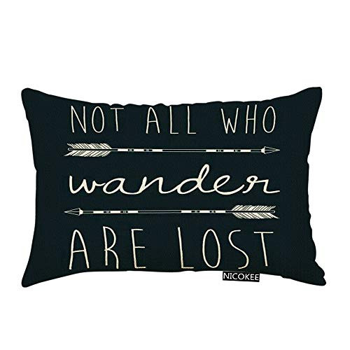 Nicokee Throw Pillow Cover Greek Key Black White Decorative Pillow Case Home Decor 20x12 Inches Pillowcase