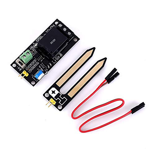 PEMENOL 12V Capacitive Soil Moisture Sensor Relay Module High Sensitivity Corrosion Resistant Automatic Watering System for Arduino DIY