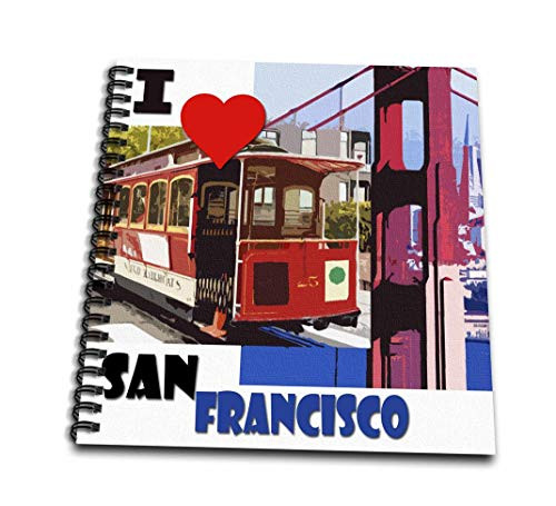 3dRose I Love San Francisco, California, Golden Gate Bridge Wirebound Notebook (db_261281_2)